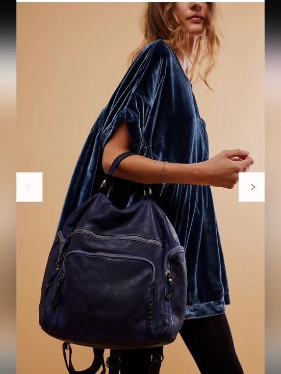 Bolsa Nova Handbags - Bolsa Nova X Free People Sold Out Momma MiaClassic Navy Leather Backpack - Women